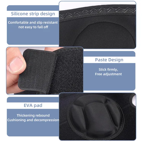 Miniatura 5 de Rodilleras anticolisión, soporte de rodilla ajustable, protección de fijación rotuliana con forro grueso de espuma EVA para deportes al aire libre