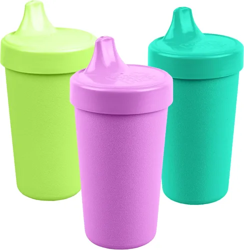 Miniatura 13 de Re-Play - Vasos de 10 onzas, hechos en EE.UU. Vasos antiderrames para la alimentación de bebés, niñas y niños pequeños, en color azul marino, agua