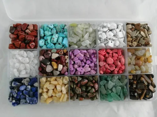 Miniatura 3 de Cuentas de piedras preciosas naturales de forma irregular, chips de piedra de cristal, energía curativa para la fabricación de joyas (15-1)
