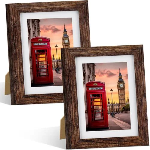 Miniatura 10 de Nacial Portarretratos de 8 x 10 pulgadas con vidrio templado, para galería de fotografías en la pared o fotos de 5 x 7 pulgadas con paspartú o de 8