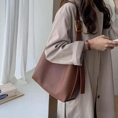Miniatura 2 de Bolso bandolera de piel sintética para mujer, bolsos cruzados de diseño para mujer, bolso de mano vegano grande retro con cartera