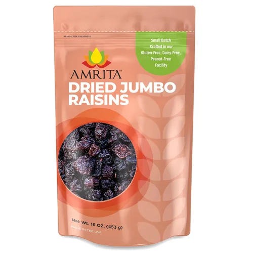 Miniatura 10 de Amrita Golden Raisins 1 libra Sin azúcar añadido, naturalmente dulce, sultanas secas sin gluten, Kishmish Empaquetadas frescas en bolsas