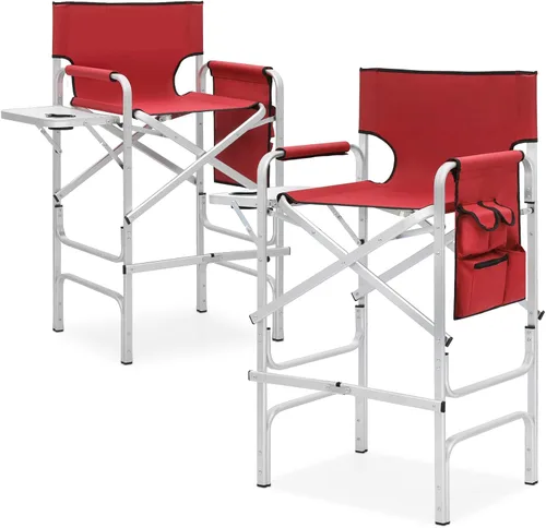 Miniatura 11 de Magshion Silla alta de director para personas mayores y maquilladores, altura del asiento de 31 pulgadas, capacidad de 250 libras, silla plegable