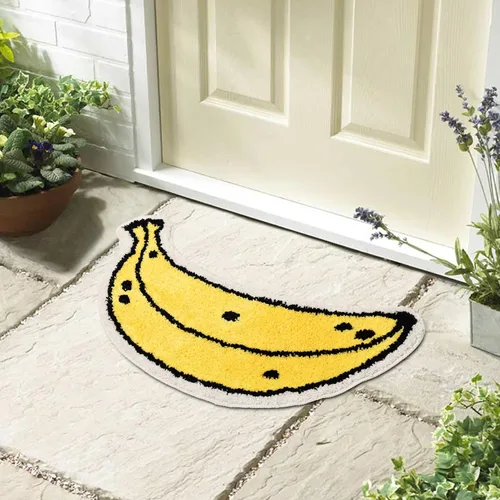 Miniatura 8 de FROZZUR Alfombra de baño de plátano, tapetes de baño para baño, bonita alfombra de bañera amarilla en forma de fruta, alfombra de baño de Navidad