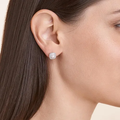 Miniatura 22 de Amazon Essentials Aretes de plata de ley con piedra natal de corte cojín y zafiro blanco creado (anteriormente colección Amazon)