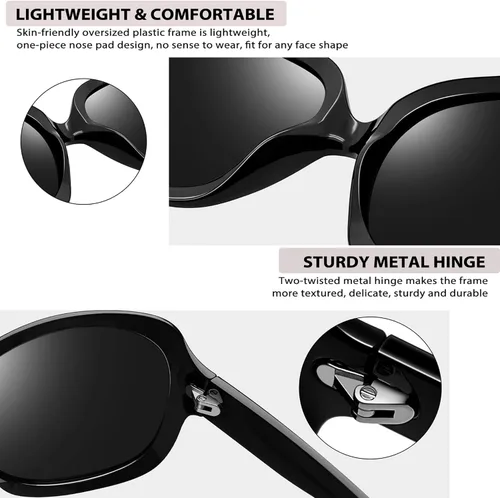 Miniatura 150 de Joopin Lentes de sol de gran tamaño para mujer, polarizados, grandes, para conducción, protección UV, grandes sombras