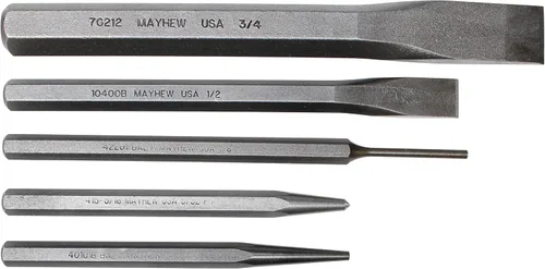 Miniatura 3 de Mayhew Tools 90402 Juego de punzón y cincel, acabado explosivo, 5 piezas