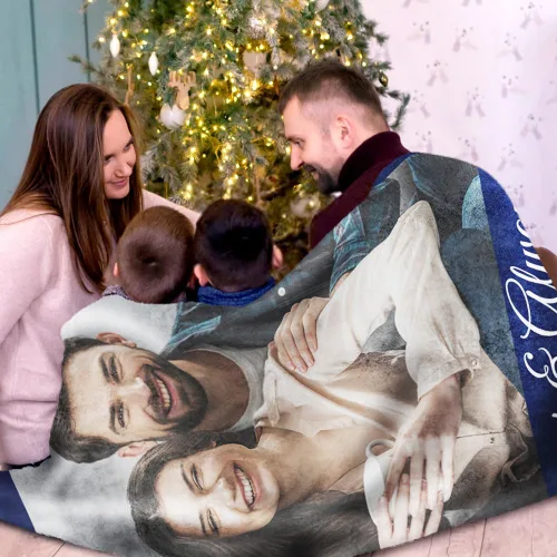 Miniatura 6 de Manta de Forro Polar Sherpa con Foto Personalizada - Suave, Cálida, Esponjosa - Regalos Personalizados para Parejas, Novio, Novia - Manta con Imagen