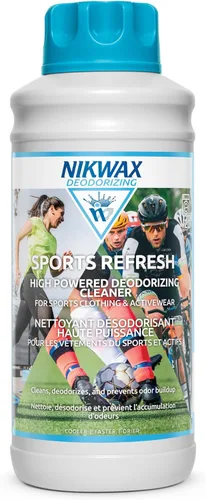 Nikwax Sports Refresh Detergente líquido desodorante para ropa deportiva. Elimina y evita la acumulación de olores y manchas en ropa deportiva, ropa
