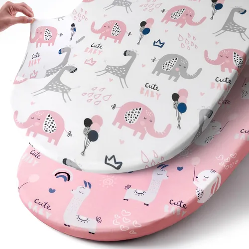 Miniatura 67 de Pack n Play Sheets, BROLEX 2 Pack Mini Crib Sheets,Stretchy Portable Fitted Playard Sheet Set, Convertible Playard Mattress Cover,Ultra Soft