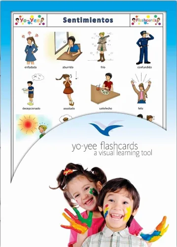 Tarjetas de vocabulario - Sentimientos - Tarjetas flash de sentimientos en español para bebés, niños pequeños de 2 a 4 años, niños, niños y adultos