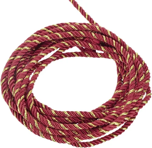 Miniatura 22 de MECCANIXITY Cuerda Trenzada Recorte, 5 Yardas 5mm 3-Capas Cuerda Trenzada Hilo Brillante para Bolsa de Regalo, Cortina, Decoración de Navidad, Blanco