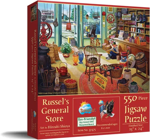 Miniatura 2 de SUNSOUT INC - Russel's General Store - Rompecabezas de 550 piezas por artista: Hiroaki Shioya - Tamaño acabado 15" x 24" - MPN # 37475