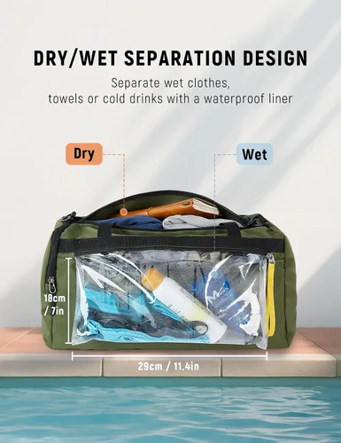 Miniatura 2 de SKYSPER Bolsa de deporte pequeña para gimnasio para hombres y mujeres, bolsa de viaje para llevar durante la noche para el fin de semana, natación