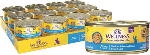 Miniatura 22 de Wellness Complete Health Paté Alimento Húmedo para Gatos Adultos, Natural, Rico en Proteínas, Sin Granos, 3 Onzas, Paquete de 24, (Pollo)