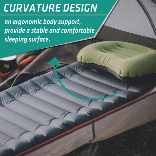 Miniatura 4 de TREKOLOGY UL80 - Colchoneta de dormir ultraligera – Colchoneta inflable para acampar – Alfombrilla compacta de nailon 40D – Colchón de aire ligero