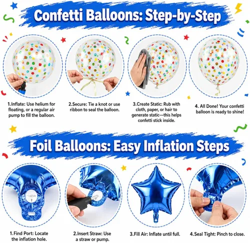 Miniatura 3 de Globos negros y rojos amarillos azules, globos de confeti de 12 pulgadas negros rojos amarillos azules verdes plateados metálicos con globo