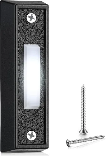 Miniatura 11 de Saillong 1 botón de timbre iluminado, botón de timbre con cable, timbre de repuesto montado en la pared de garaje con luz LED compatible con la luz