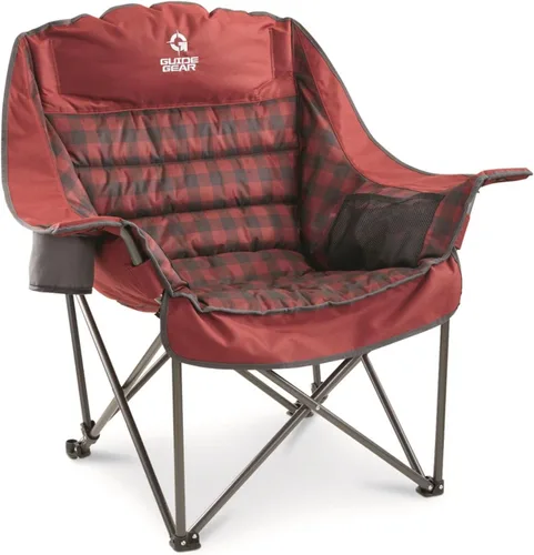 Miniatura 11 de Guide Gear Silla de campamento acolchada extragrande de gran tamaño, portátil, plegable, sillas grandes de descanso de campamento y playa para Azul