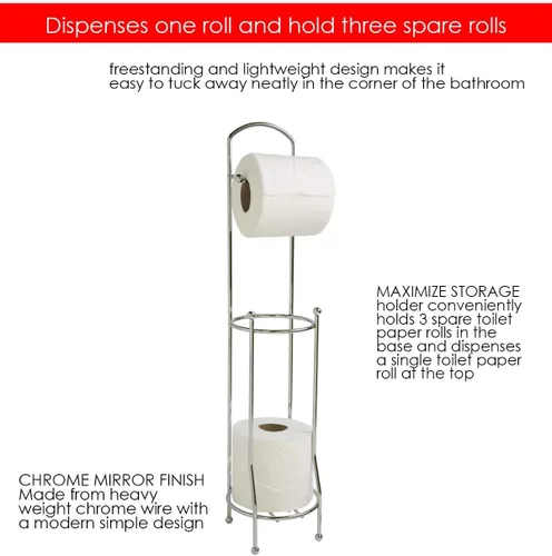Miniatura 2 de Home Basics, soporte para pañuelos, para baño, con despachador, Plateado, Paquete de 1