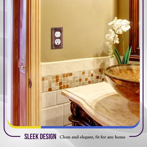 Miniatura 7 de ENERLITES Placa de pared de metal para receptáculo dúplex, tapa de salida de acero inoxidable, resistente a la corrosión, tamaño estándar de 1 Cobre