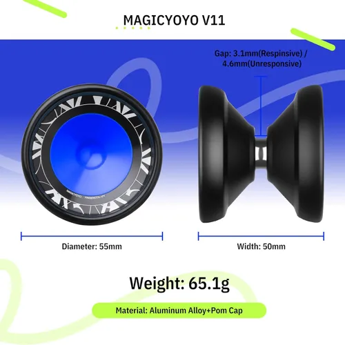 Miniatura 6 de MAGICYOYO V11 Finger Spin Yoyo Yoyo profesional de metal de doble propósito para niños de 8 a 12 años y adultos, Yoyo sensible e insensible