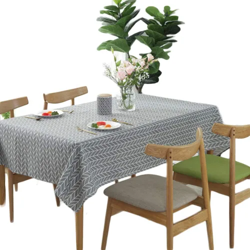 Miniatura 11 de Meioro - Mantel rectangular de algodón y lino para mesa, estilo boho amarillo, diseño nórdico de sarga, manteles sin arrugas, a cuadros a rayas