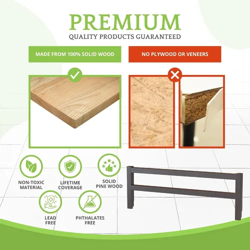 Miniatura 4 de CC KITS Barandilla de seguridad para bebés, niños y niños, barandilla de seguridad de madera maciza para niños pequeños, fácil instalación, Espresso