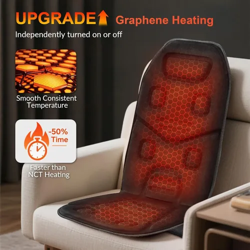 Miniatura 4 de COMFIER Masajeador de espalda para silla – Masajeador de silla de vibración mejorado, masajeador de espalda de tejido profundo para aliviar el Negro