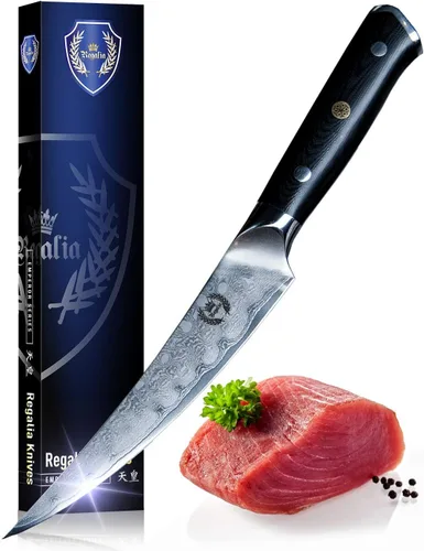 Miniatura 9 de Regalia Cuchillo de Carnicero Chino de Carne de 7 pulgadas: Cuchillo Japonés Profesional de Servicio Pesado AUS-10 Acero Damasco de 67 Capas Hoja