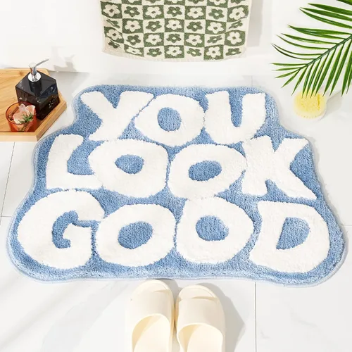 Miniatura 11 de 𝗟𝗮𝗿𝗴𝗲 𝟮𝟰" x 𝟯𝟭" Alfombra de Baño "You Look Good" Linda Alfombra de Baño Lindas Alfombras de Baño Divertidas Alfombras de Baño Divertidas Decoración