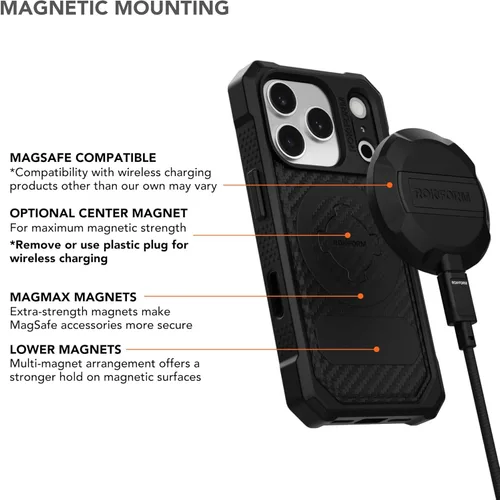Miniatura 4 de Rokform Funda Rígida Compatible con iPhone 17 Pro, Cubierta Magnética (Negro)