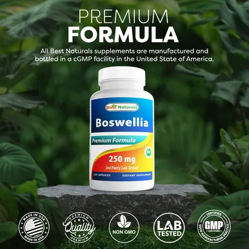 Miniatura 5 de Best Naturals Boswellia Serrata Joint Health 250 mg 120 cápsulas – estandarizado al 65% de ácido boswélico (120 unidades (paquete de 1))