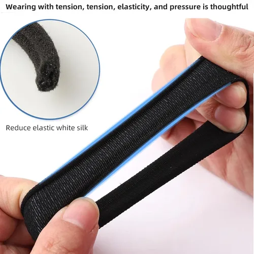 Miniatura 3 de Antye Lazo para el cabello, 100 unidades de ónix negro, algodón suave, sin costuras, elástico para cabello grueso o fino, sin enganches, abolladuras