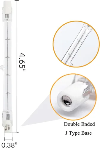 Miniatura 2 de R7S - Bombillas halógenas de 4.646 in, 400 W, tipo J, 4.65 pulgadas, T3 RSC, ángulo de haz de 360º, 2700 K, blanco cálido, 6000 lúmenes, bombillas