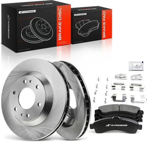 Miniatura 11 de A-Premium 305mm (12.01 pulgadas) Juego de rotores de freno de disco perforados y ranurados delanteros + pastillas cerámicas Compatible con modelos