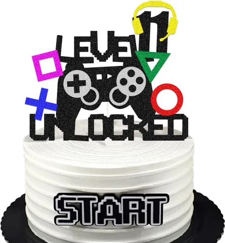 Miniatura 3 de Suministros para fiestas de videojuegos, controlador de juegos, 10 decoraciones de decoración de pasteles para decoración de fiesta de videojuegos