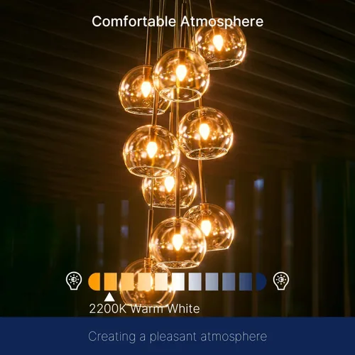 Miniatura 6 de FLSNT Amber LED Candelabra Light Bulbs 40W Equivalent, B11 E12 LED Chandelier Bulbs, 2200K Warm White, Dimmable, 330LM, 96 Pack UL,CA65 Listed.