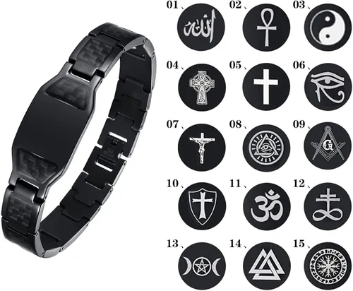 Miniatura 5 de Hisatan Pulsera de eslabones personalizada personalizable para hombre con pulsera de moda de acero inoxidable con varios patrones