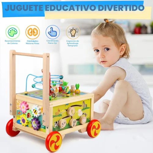 Miniatura 3 de Cubo de actividades de madera 7 en 1, juguete Montessori, juguete educativo multipropósito de aprendizaje para bebé niño pequeño niño de 1+ año