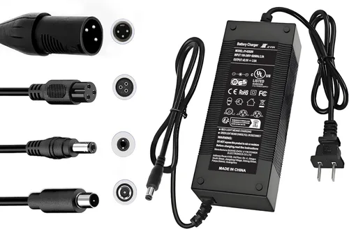 Cargador de scooter eléctrico de repuesto de 42 V 2 A con certificación UL para cargador Hoverboard de 36 V con 5 enchufes, compatible con adaptador