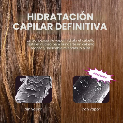 Miniatura 3 de Cepillo Alisador de Cabello con Vapor Pro de Wavytalk, Cepillo Alisador de 3 en 1 con Vapor, Reduce el Daño, Nutre el Cabello y Acelera el Alisado