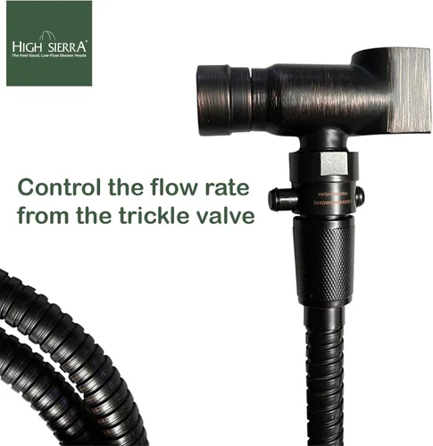 Miniatura 6 de High Sierra® - Válvula de goteo de latón sin plomo para cabezales de ducha. Para pausa y control de presión. Botón fácil de pulsar que reduce