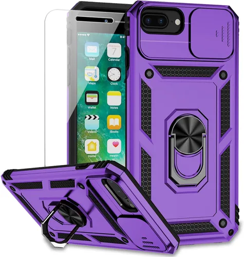 Miniatura 14 de M MAIKEZI Funda para iPhone 8 Plus, para iPhone 7 Plus, con cubierta para lente de cámara, protector de pantalla HD, protección contra caídas