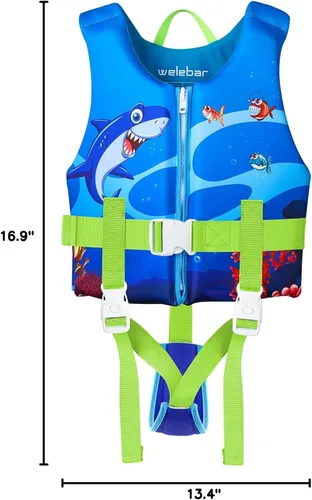 Miniatura 7 de Chaleco de natación para niños, flotadores para niños pequeños con correa de seguridad ajustable, ayudas de natación, flotador infantil, traje