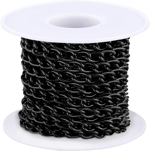 Miniatura 29 de Jishi Cadena de serpiente de oro de 33 pies de 0.047 in, cadenas para hacer joyas, collares, pulseras, suministros de joyería, hallazgos – Rollo