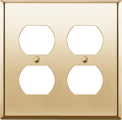 Miniatura 25 de ENERLITES Placa de pared de metal dúplex para receptáculos, cubierta de salida de acero inoxidable, resistente a la corrosión, tamaño de 1 banda