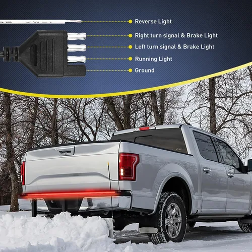 Miniatura 5 de Nilight - Tira de luz para plataforma trasera de camión de 48 pulgadas con marco de aluminio, tira de luz LED de triple fila de 780 LED con luces