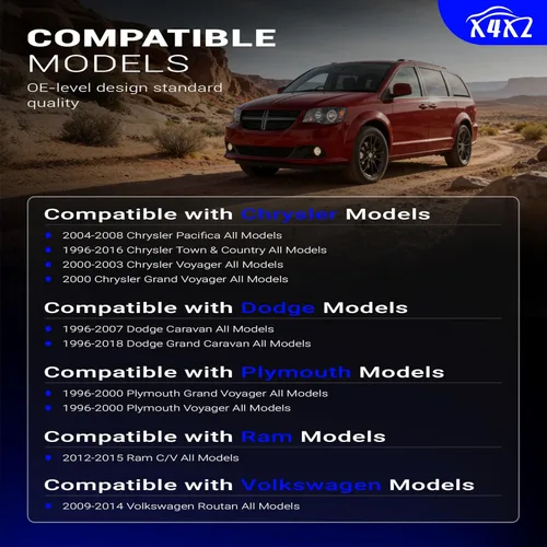 Miniatura 2 de Aleación de zinc y níquel K7258 Estabilizador delantero Enlaces de barra estabilizadora para Dodge Caravan 96-19 96-19 Grand Caravan 96-16 Chrysler