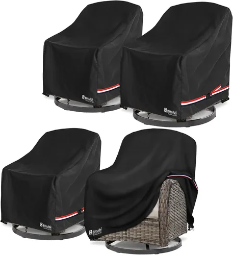 Miniatura 15 de Bitubi Funda otomana impermeable para patio, funda cuadrada resistente para muebles de mesa auxiliar para exteriores, tamaño 22 pulgadas de largo x